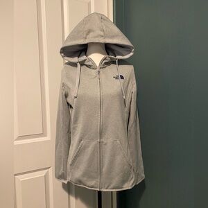 The North Face full zip hoodie, gray, size medium